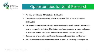 Results of the workshop to deepen joint research HSKL - UNL Santa Fé, October 2024