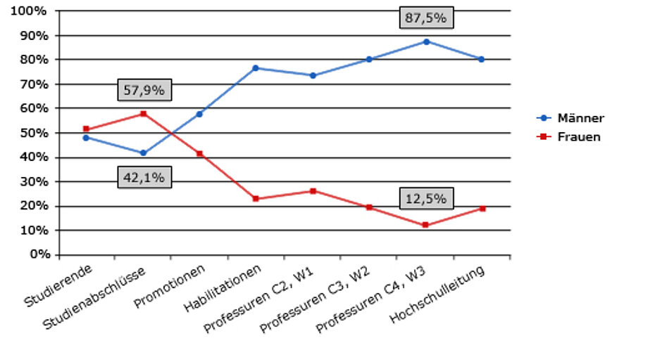 Entwicklung von Frauen und Männern vom Studium bis zur Professur HSKL
