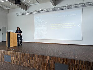 Prof. Dr. Anna Krztoń-Maziopa, Warsaw University of Technology, refers to the internationalisation of study programmes through joint research during our 2024 Staff Training Week.