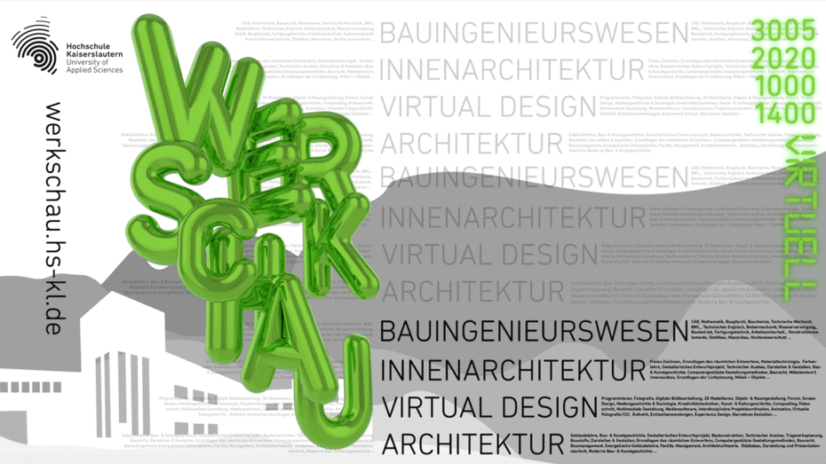 Teaser Werkschau Fachbereich Bauen und Gestalten der Hochschule Kaiserslautern