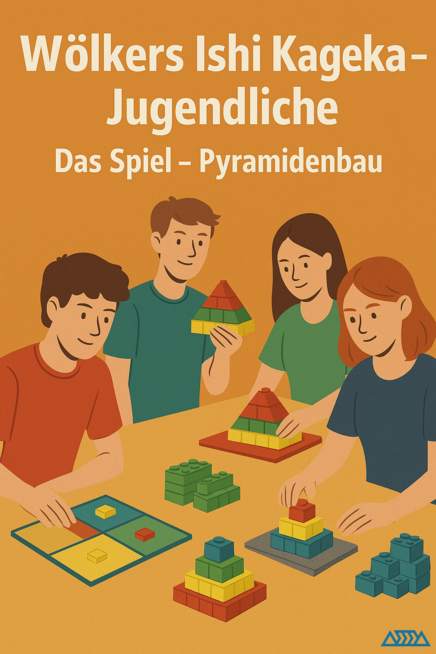 Werbeplakat zu Wölkers ishi kageka Werbeplakat zu Wölkers ishi kageka: Jugendliche beim Bau von Pyramiden