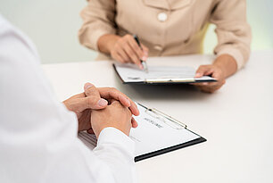 Interview the job and hiring, businessman candidate at job inter HSKL