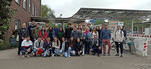 Participants of the BIP 'Decarbonization Strategies in Process Engineering' during a visit to BASF. Students from the partner university Turku AMK took part in the BIP.