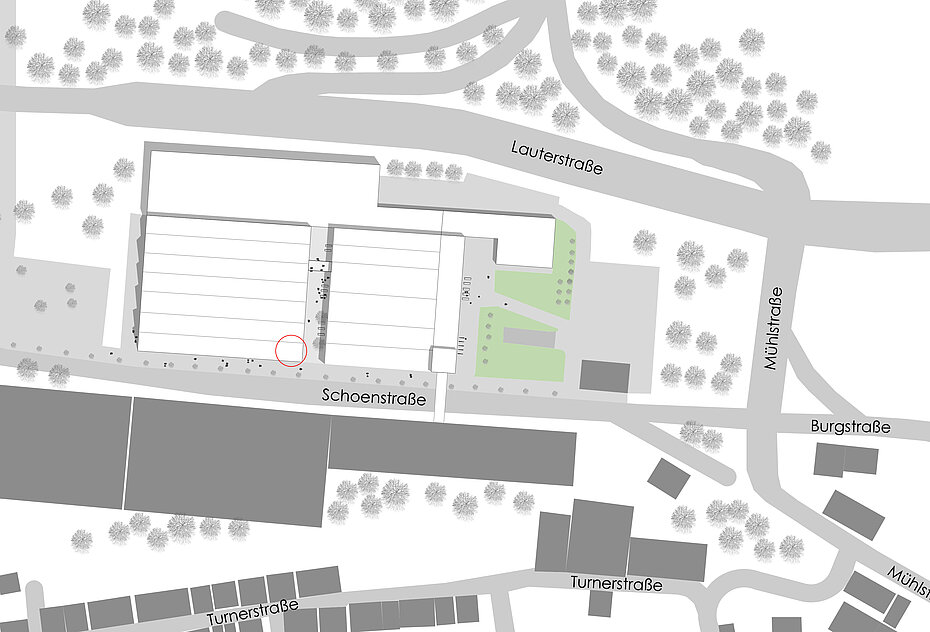 Lageplan des Eltern-Kind-Arbeitzimmers