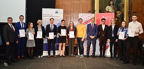 Gruppenbild Koblenzer Hochschulpreisverleihung der Wirtschafts- und Wissenschaftsallianz